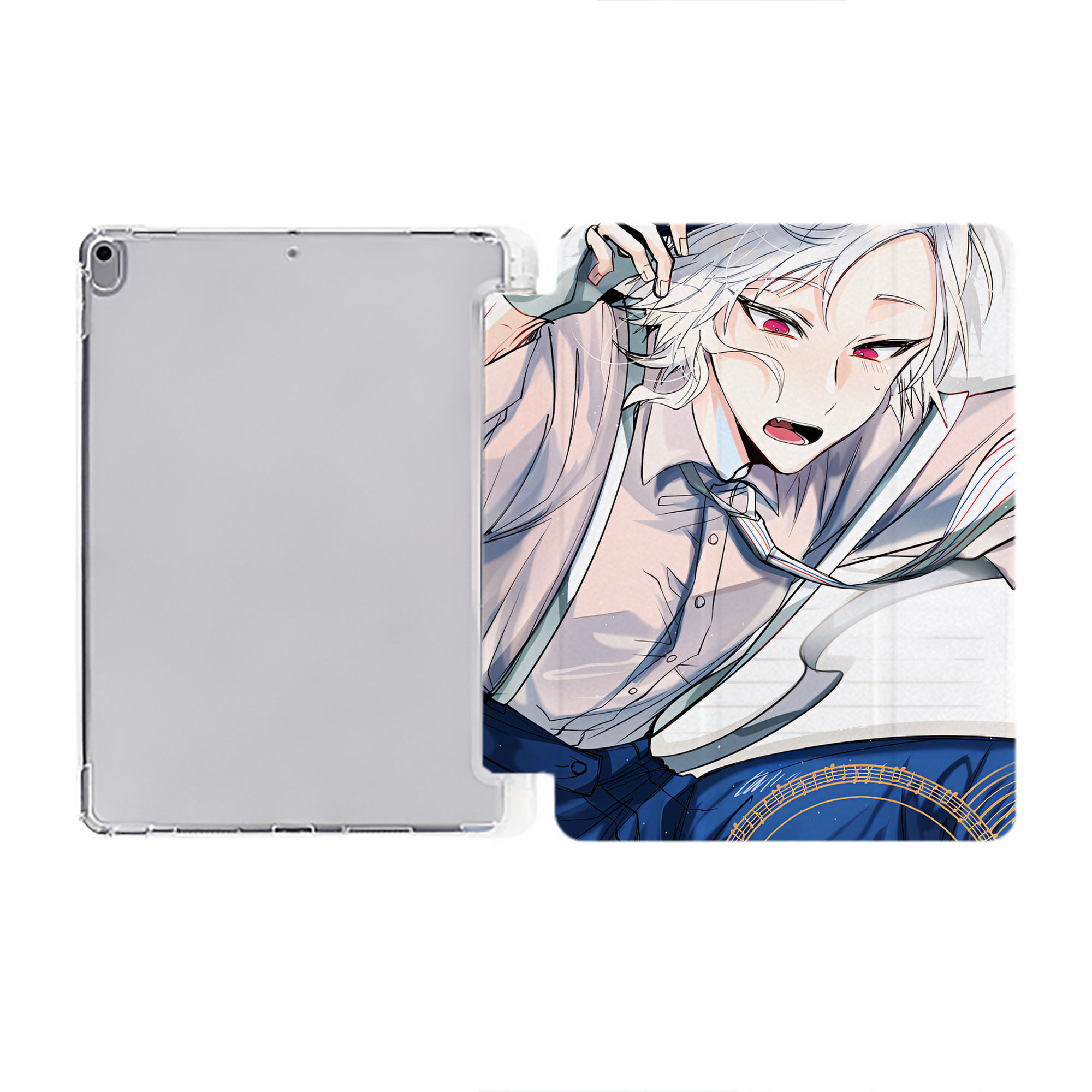 （画像用） 文豪ストレイドッグス Bungo Stray Dogs IPad ケース ペン収納付き 三つ折りスタンド PUレザー×シリコン 対応機種9.5/10.5/10.9インチ